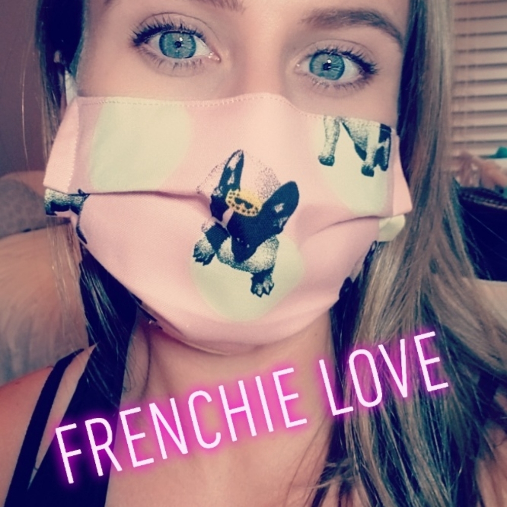 French bulldog face mask adjustable straps